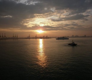 Sunrise over George Town, Penang. See my review Treasures of the Far East for more information.
